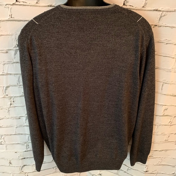 Dockers Crew Neck Sweater Gray Stripes Checks Sz XL - Picture 5 of 8